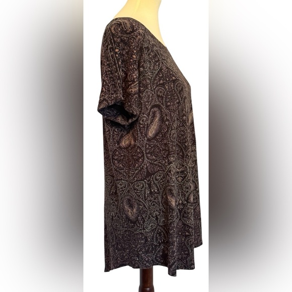 Lucky Brand Multicolor Split Back Elegant Paisley Print Women's Top Size 1X - Picture 2 of 12